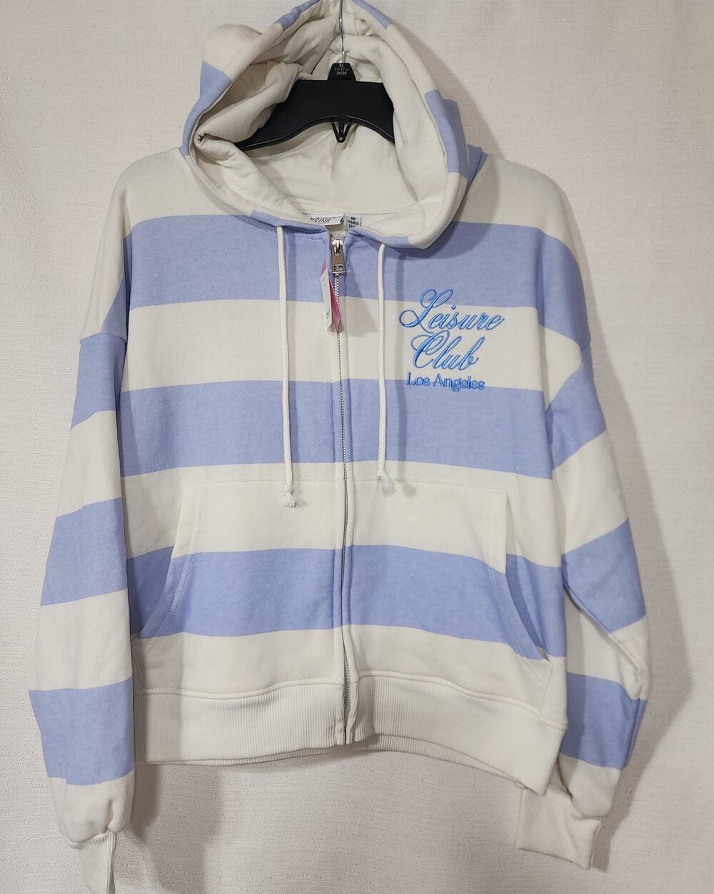 Leisure club Los Angeles women's white and blue hoodie size medium